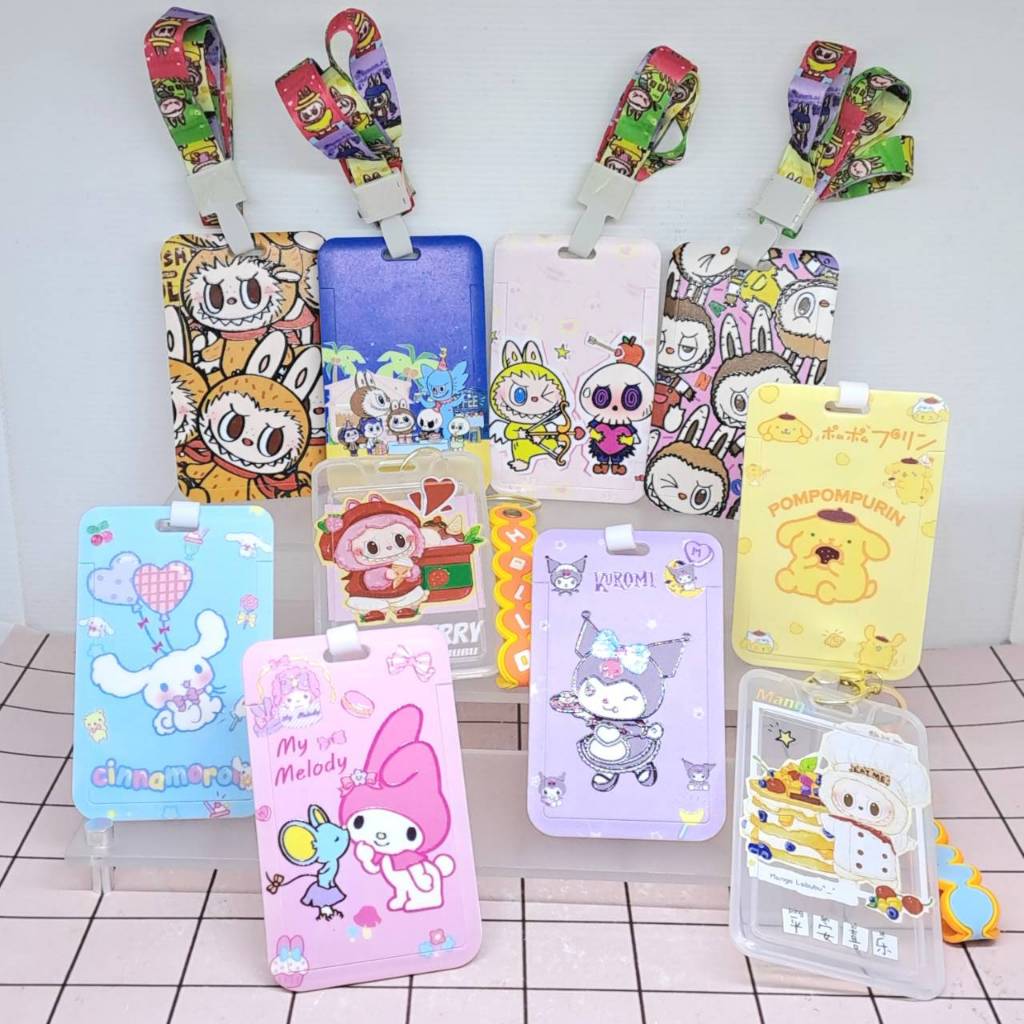 

Photocard Id Card Holder Name Tag Gantungan Labubu Melody Kuromi Cinnamoroll Pompompurrin