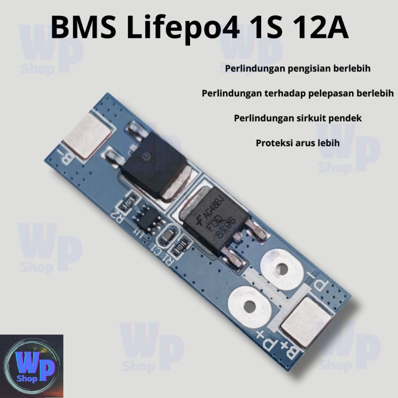 BMS 1S 3,2V 12A lifepo4 baterai protecton board