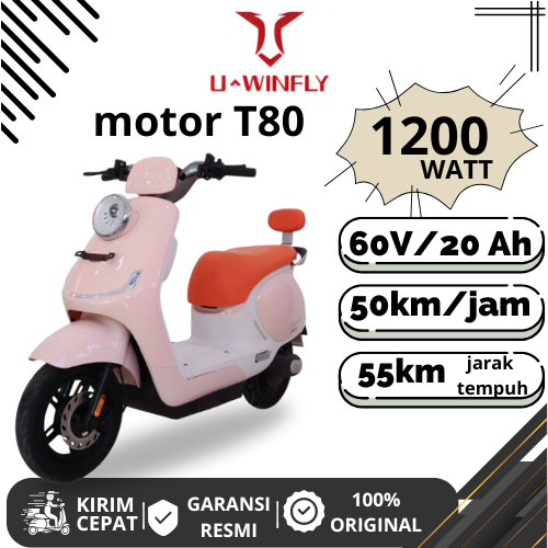 Motor Listrik Uwinfly T80 1200Watt FREE FAKTUR | 60v/20Ah Rem Cakram Sepedah U-winfly Garansi Resmi