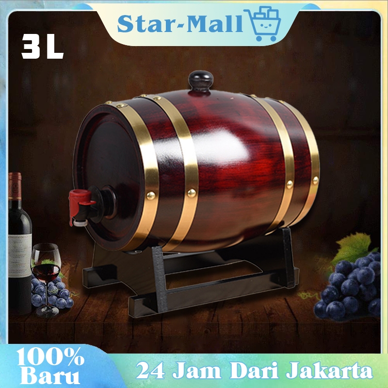 3l Tong Wine Oak Barrel Wine Dispenser
