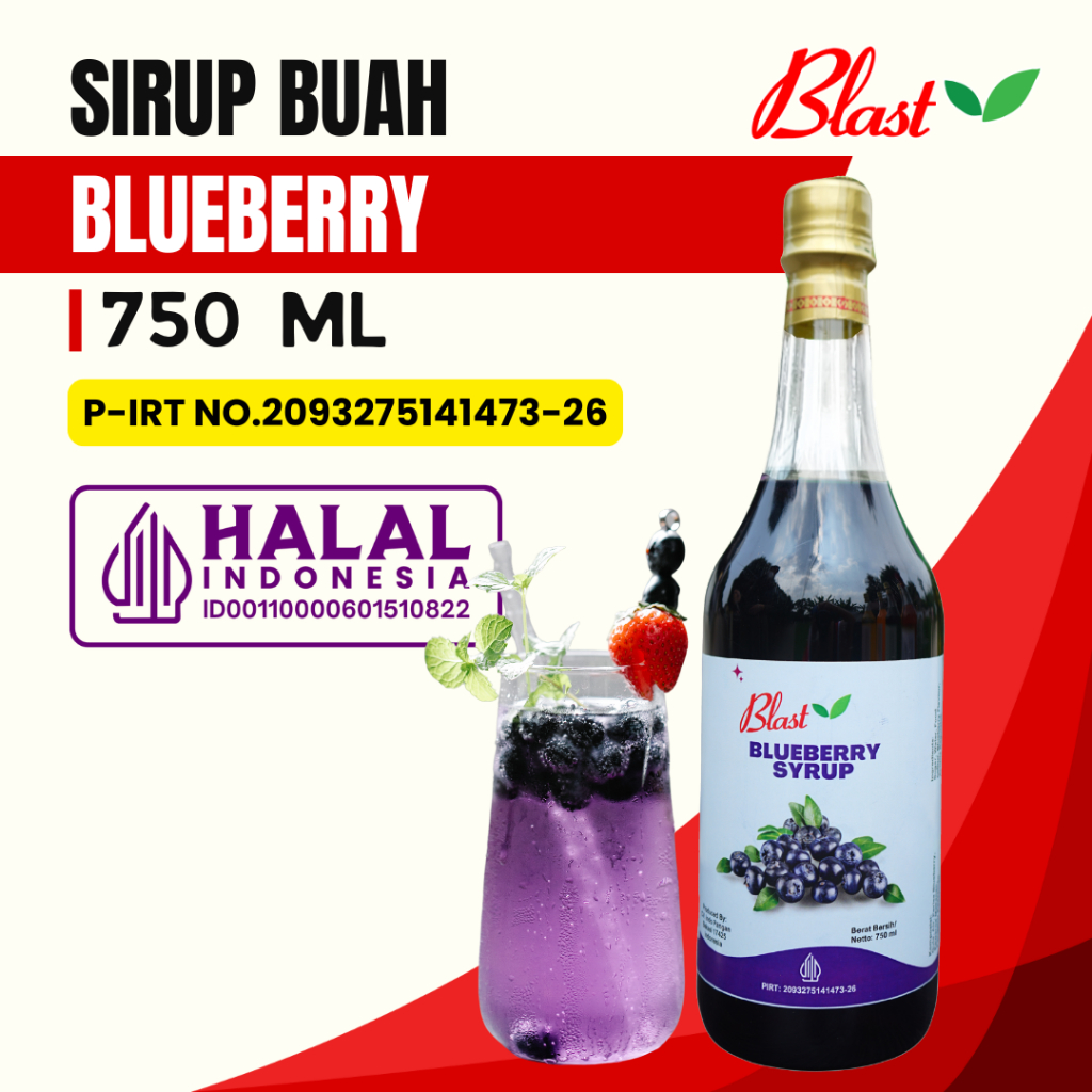 

Syrup BLUBERRY 750 ml - Sirup Minuman Rasa Bluberi - Sirup Buah / Flavour Drink Fruit