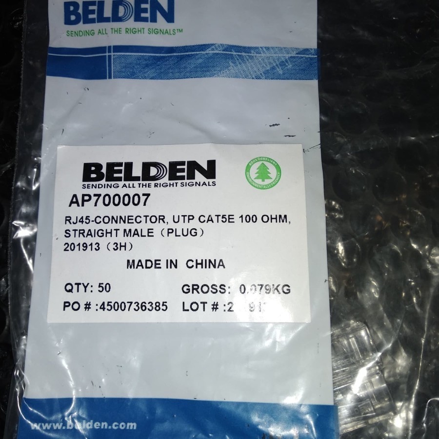 Belden Connector UTP RJ45 Cat 5e/Konektor RJ 45 Cat5e /AP700007