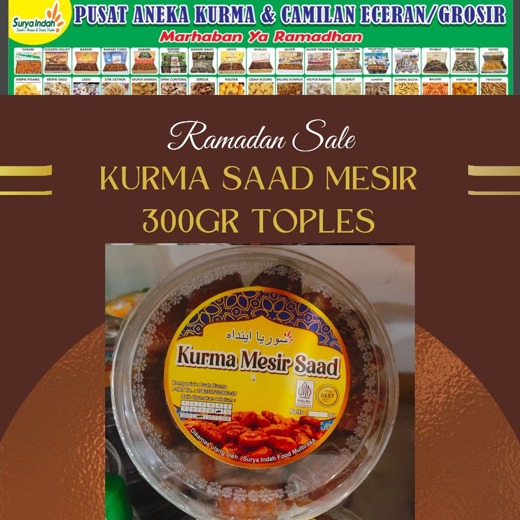 

Kurma Mesir Saad 300gr Legit dan kurmanya besar-besar Surya Indah Jombang