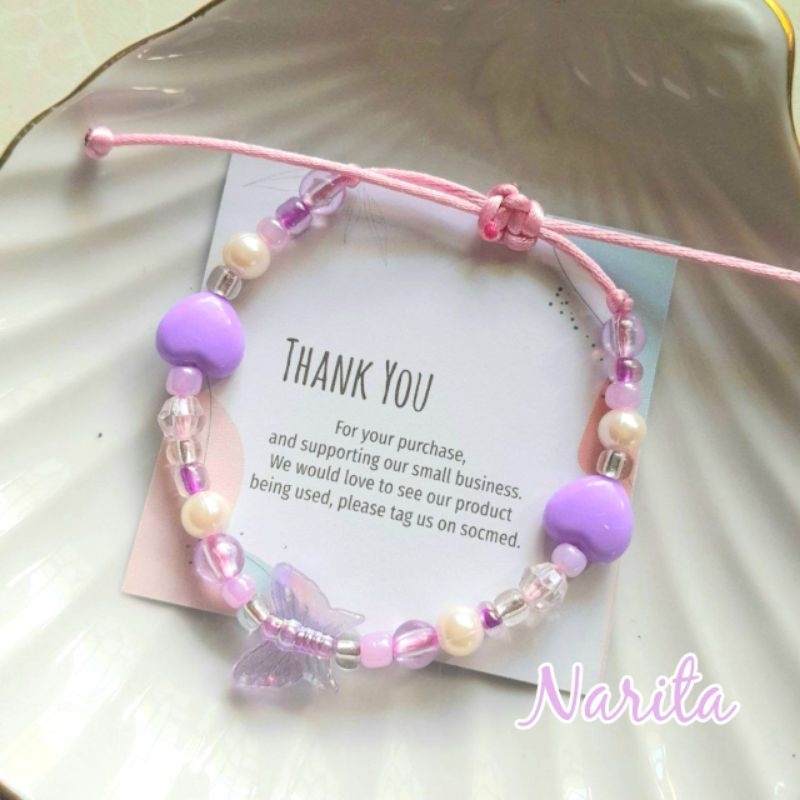 [LV005] Gelang Manik Mutiara | Gelang Tali Mutiara | Tali Satin 1 Layer 1mm NEW