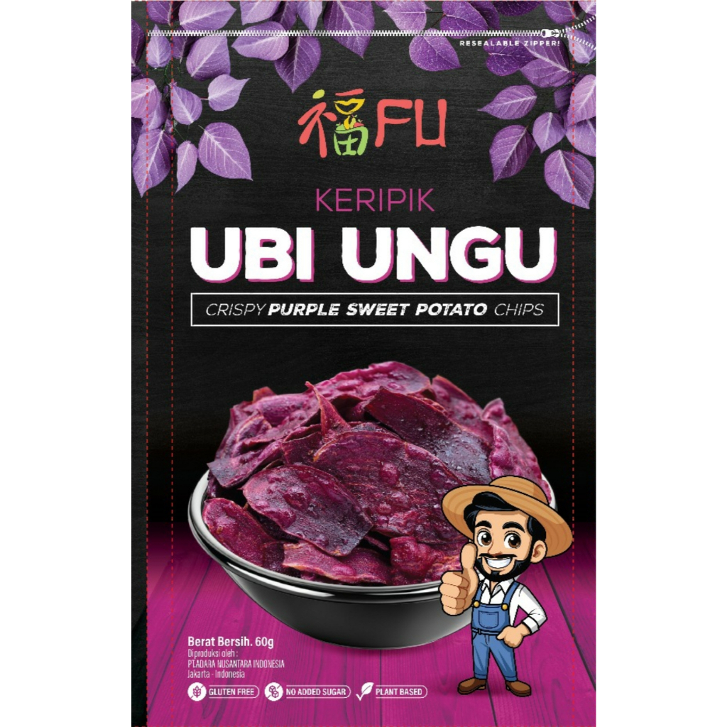 

keripik ubi ungu kualitas export - 60 gr/ crispy purple sweet potato chips - 60 gr