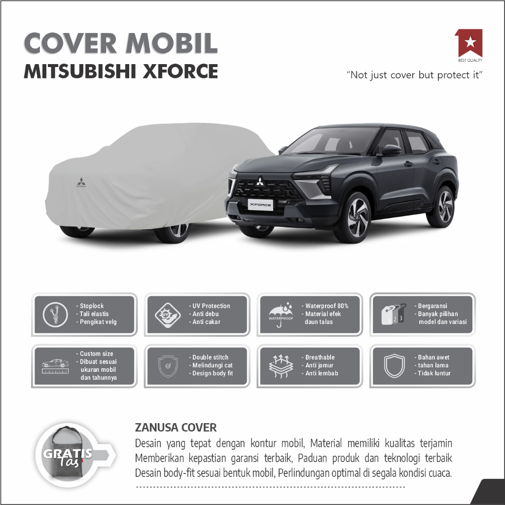BODY COVER MITSUBISHI XFORCE, SARUNG MITSUBISHI XFORCE, SELIMUT MITSUBISHI XFORCE