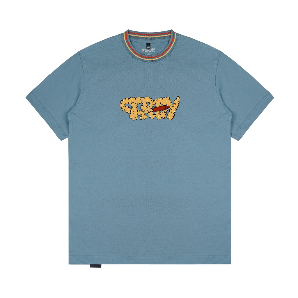 Troy Company Neck Strip Tshirt Mineral Blue Smoke Glyph - Kaos Lengan Pendek Kaos Biru Mineral KST 3035-3MB1O1R