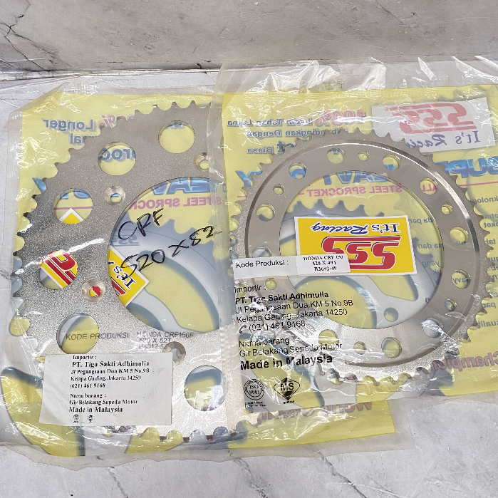 Gear Gir CRF 150 SSS 428 520 Gear Belakang CRF 150 SSS Gear Belakang SSS CRF