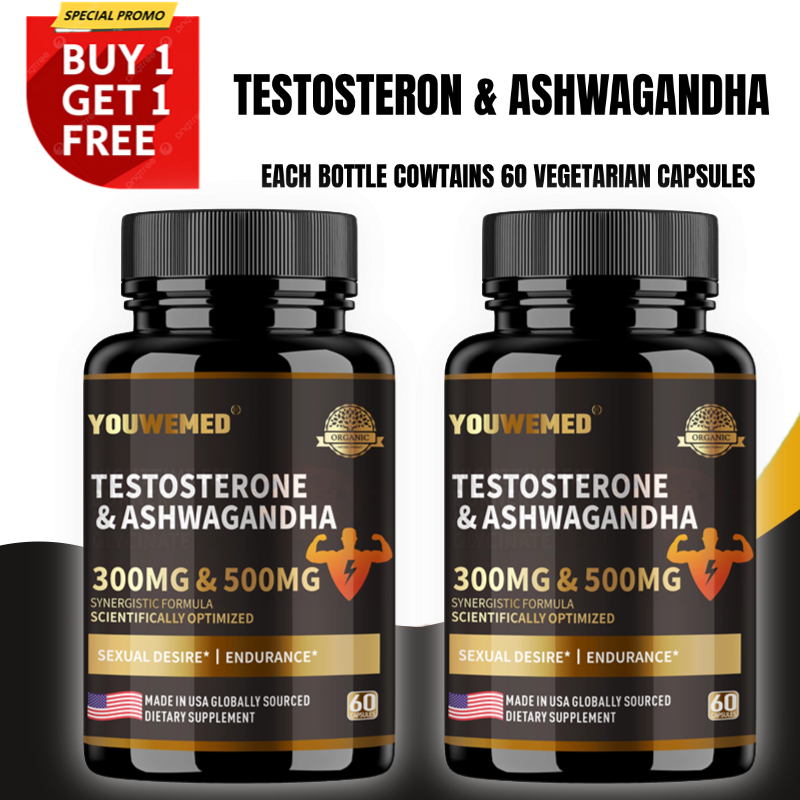 Testosteron + Ashwagandha, Membantu Mengatasi Stres & Meningkatkan Libido, 60 Kapsul