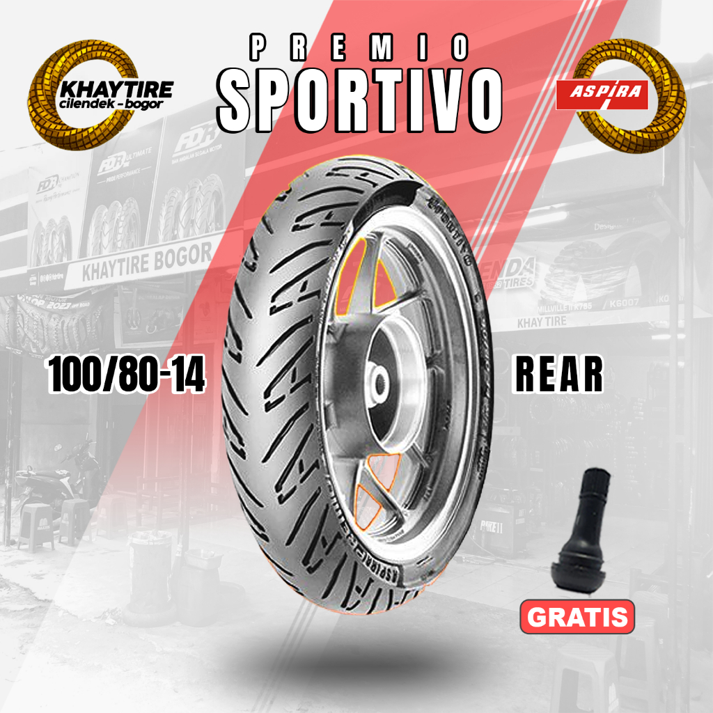 Ban Motor Matic ASPIRA PREMIO SPORTIVO 100/80 Ring 14 Tubeless