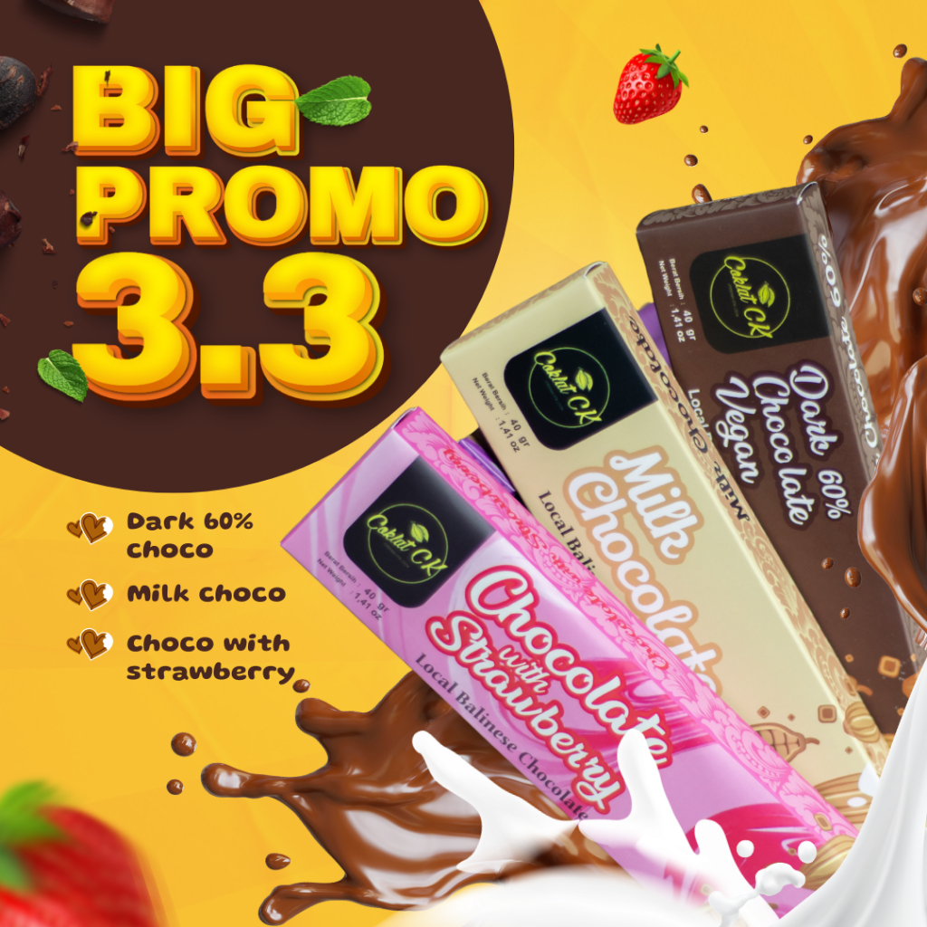 

CoklatCK - Bundling Strawberry Chocolate with Milky Bar & Dark Choco 60% Cokelat Enak Premium