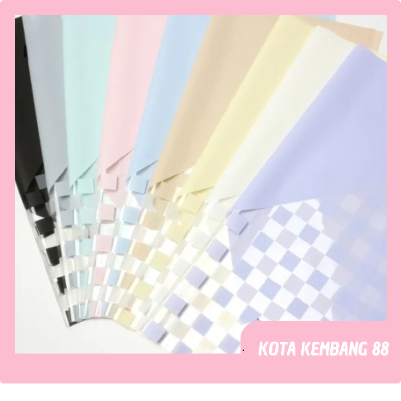 

Flower Wrapping Paper Rubik's Cube Kertas Buket Bunga Kotak Kotak Transparan Cellophane KB078