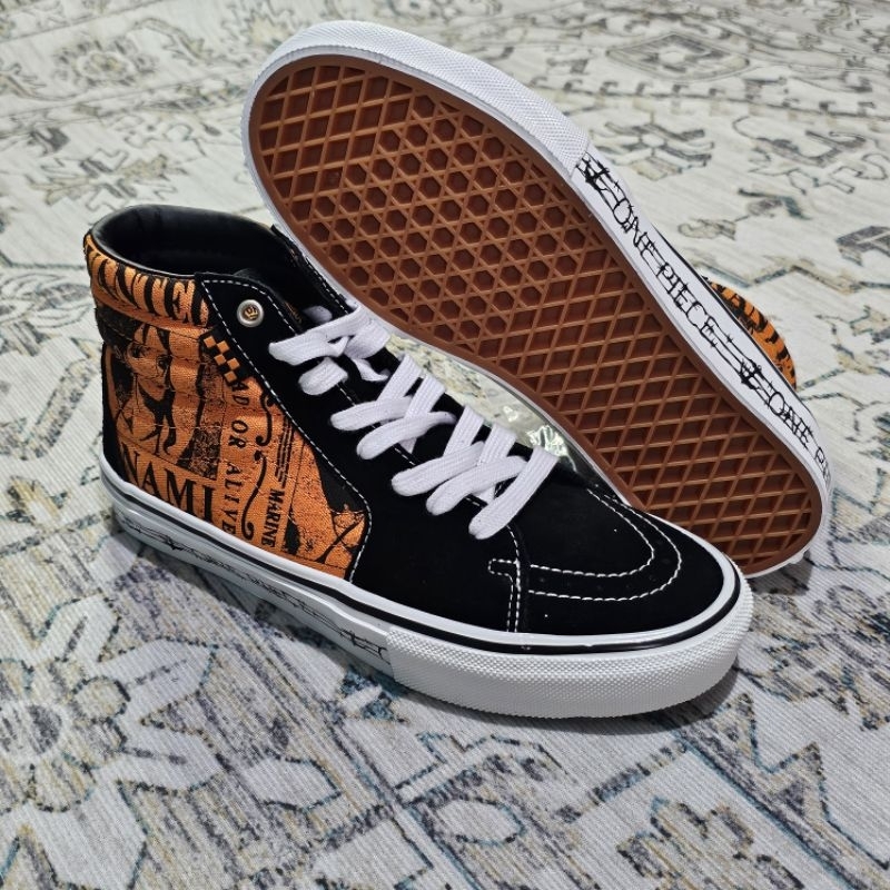 Vans x One Piece Sk8 Hi Skate Nami Orange (ORIGINAL BNIB RESMI STORE LUAR)