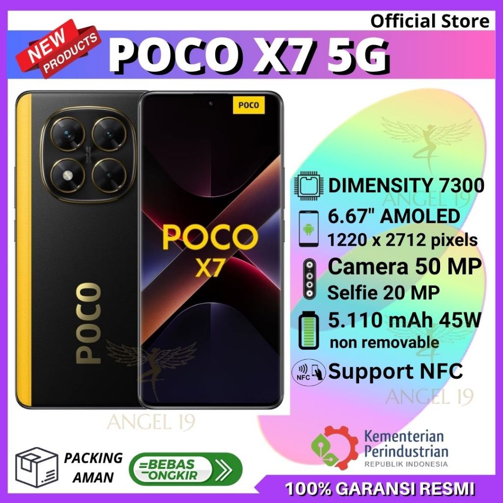 Poco X7 5G NFC Ram 12/512 GB - Poco X7 5G NFC Ram 8/256 GB Garansi Resmi