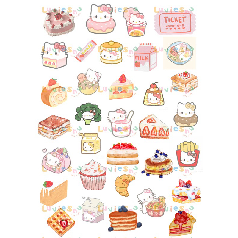 

LUVIESNU SANRIO DESSERTS STICKER 34 PCS SANRIO DESSERTS THEMES CUTE SANRIO STICKERS