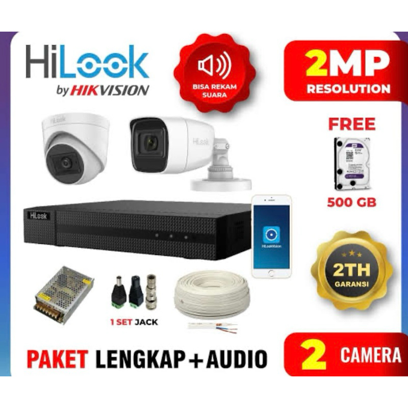 Paket Kamera CCTV 2 Chanel lengkap pemasangan / Paket CCTV 2 titik dengan jasa instalasi