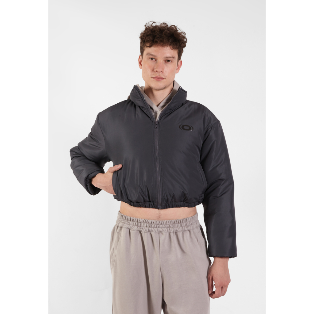 OCWA GILL CROP PUFFER WATERPROOF WINTER ASH GREY JACKET