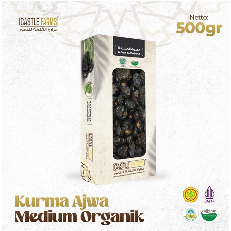 

Kurma ajwah castle farms 500gr || Kurma ajwah organik || Ajwa medina