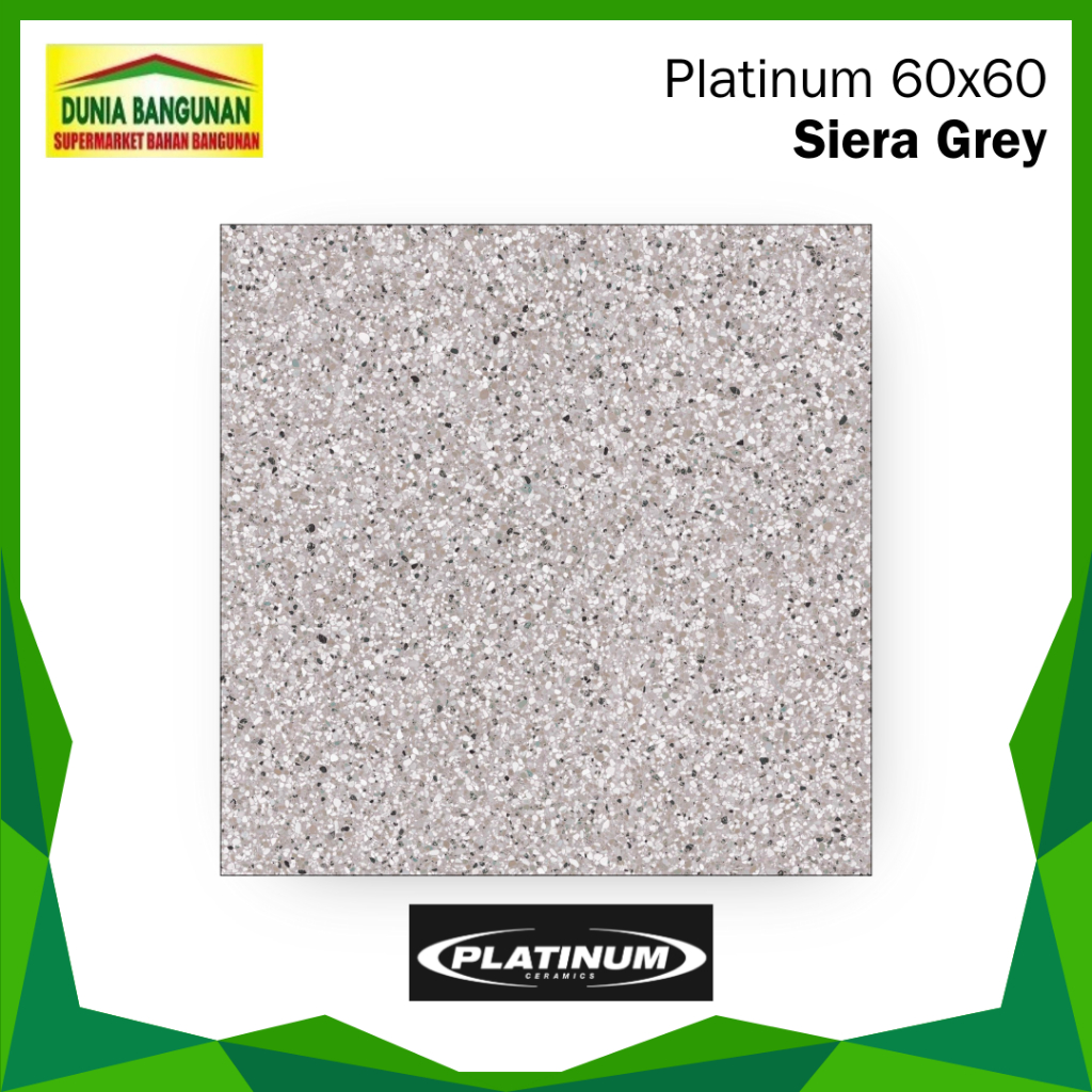 Platinum 60x60 Sierra Grey Keramik Terrazo Keset / Keramik Dapur / Keramik Teras