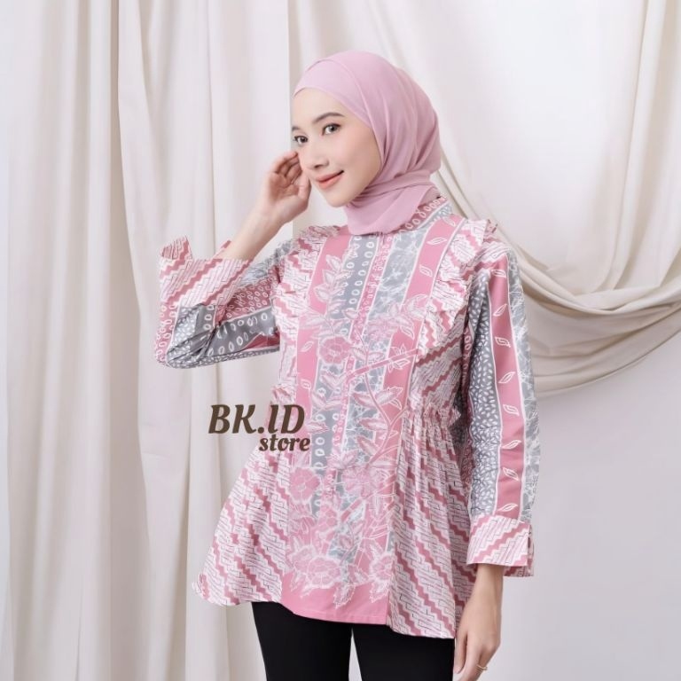 KODE L6K BATIK KANTORAN ID Atasan Batik Wanita Motif Shintya Series PEKALONGAN size MLXLXXL  BKil