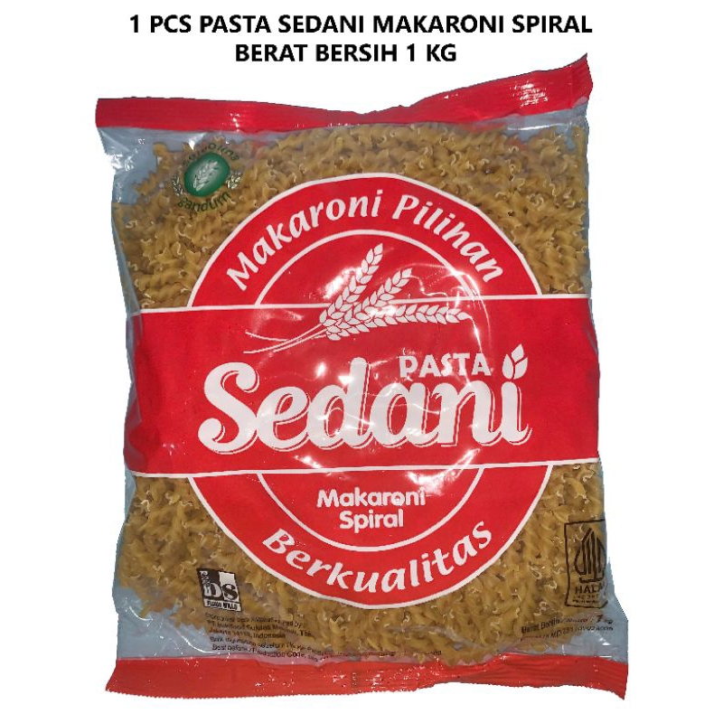 

Pasta Sedani Makaroni Spiral Berat 1 Kg