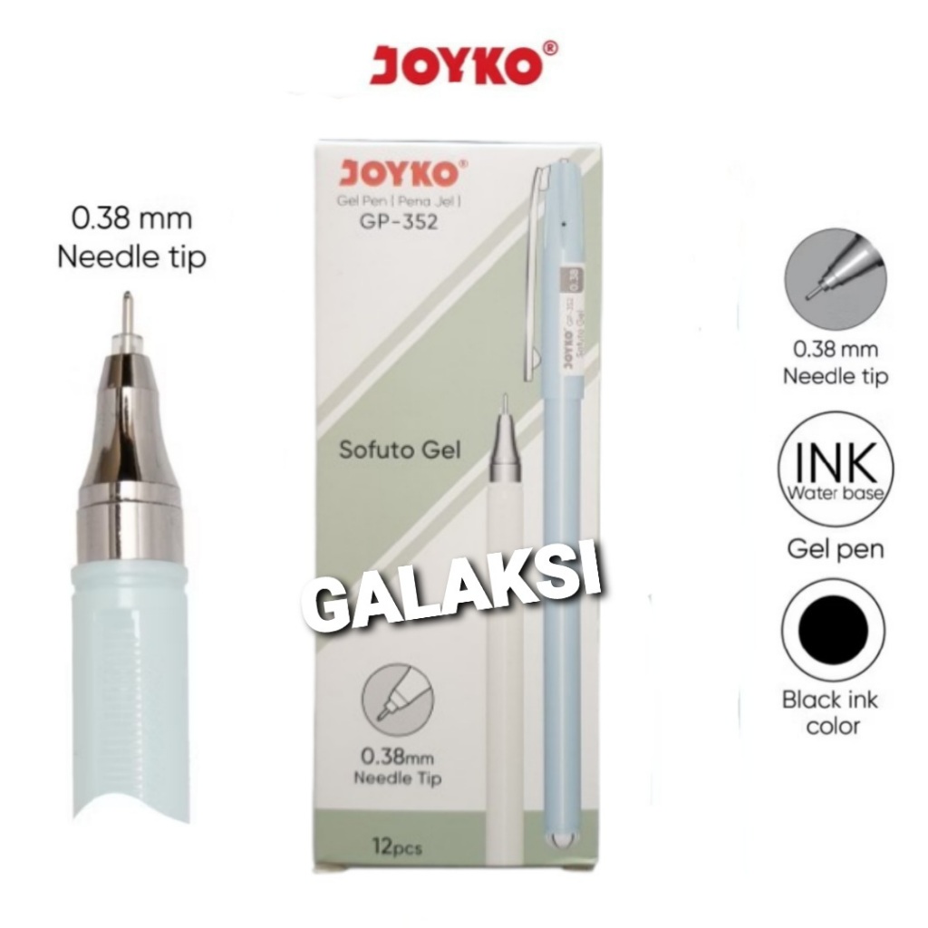 

[ BOX / 12 PCS ] GELPEN PULPEN PENA JOYKO GP-352 SOFUTO GEL 0.38 mm