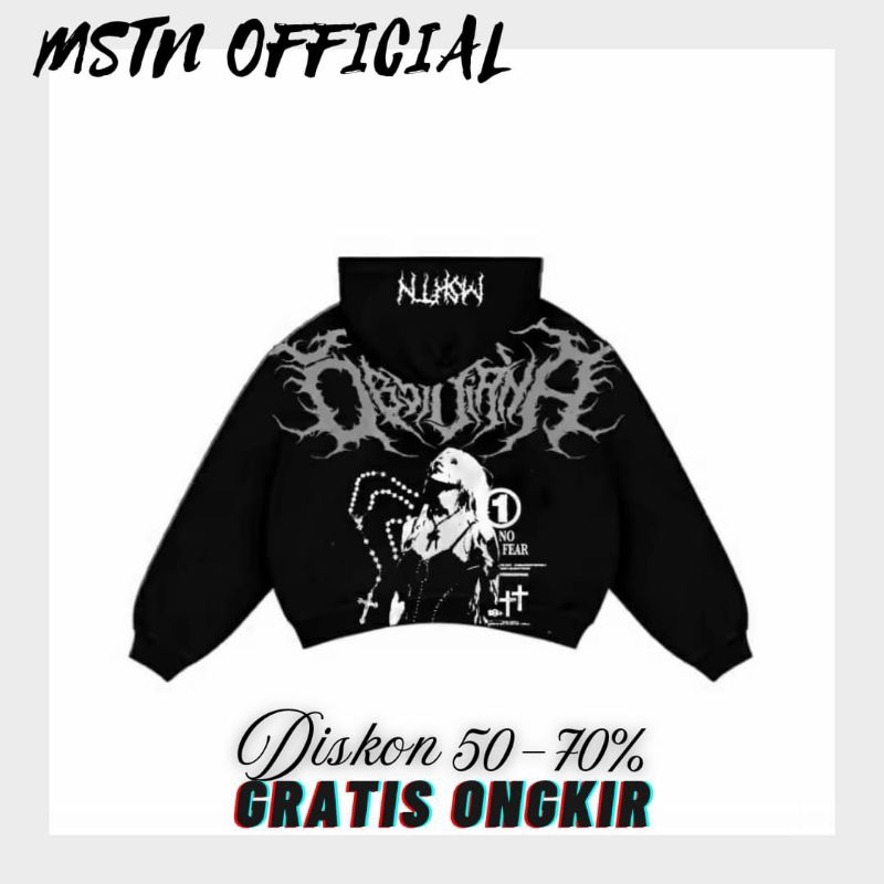 Mstn • Hoodie Double Zipper boxy • Metal Head Black • Hoodie Boxy • Hoodie Boxy oversize