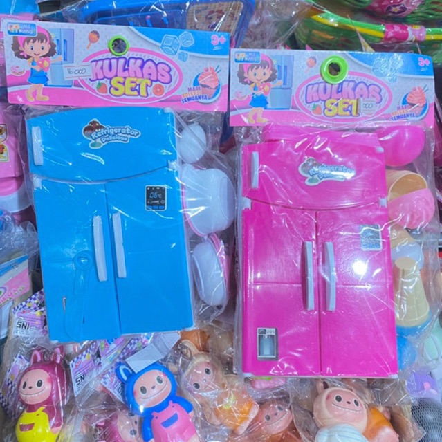 Bisa COD - Kulkas mainan Lemari es anak mainan peran dapur memasak