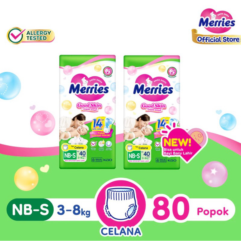 Merries Good Pants Ukuran NB-S (2 Ball) - popok celana