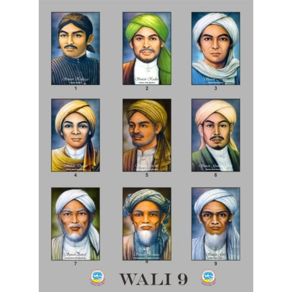 

CETAK STIKER POSTER WALI SONGO / 9 WALI A3 & costum