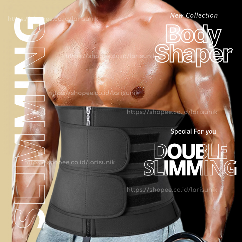 Waist Trainer Pria Korset Olahraga Pembakar Susut Lemak Dan Pengecil Perut Buncit Pelangsing Tubuh B