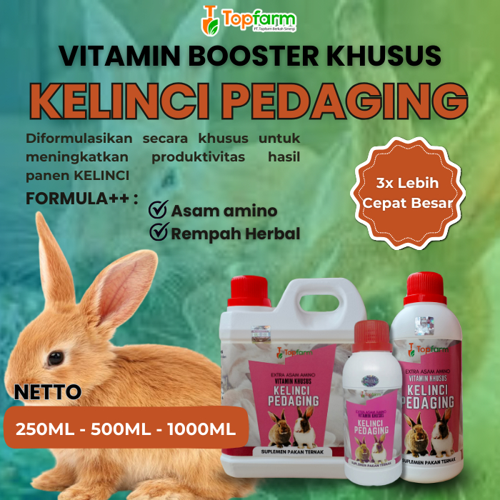 Vitamin Penggemuk Kelinci/ Vitamin Herbal Penggemuk Kelinci/ Penggemuk Kelinci/ Vitamin Pemacu Pertu