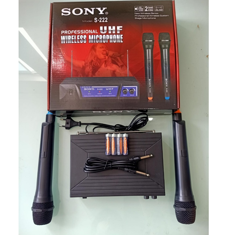 [pelangi shop] Microphone SONY S-222 / Wireless Microphone UHF Wireless SONY S-222