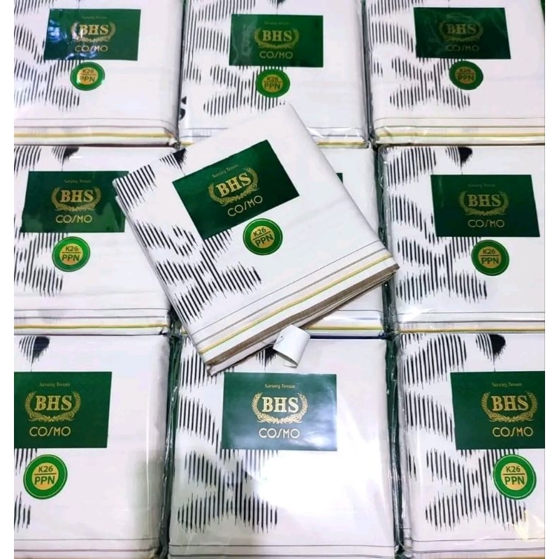 SARUNG BHS COSMO POLOS PUTIH