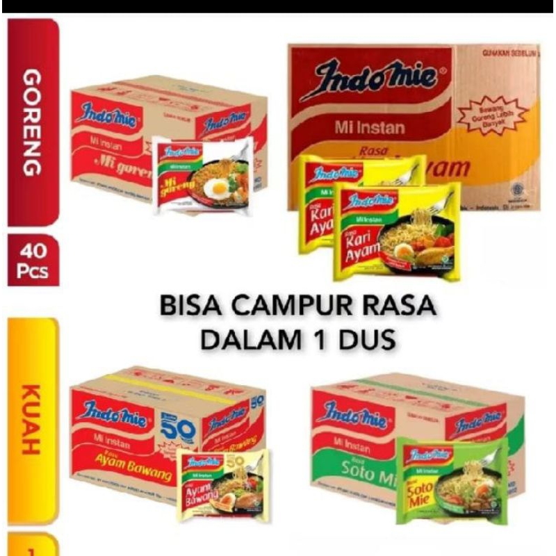 

mie mix 1 kardus bisa campur
