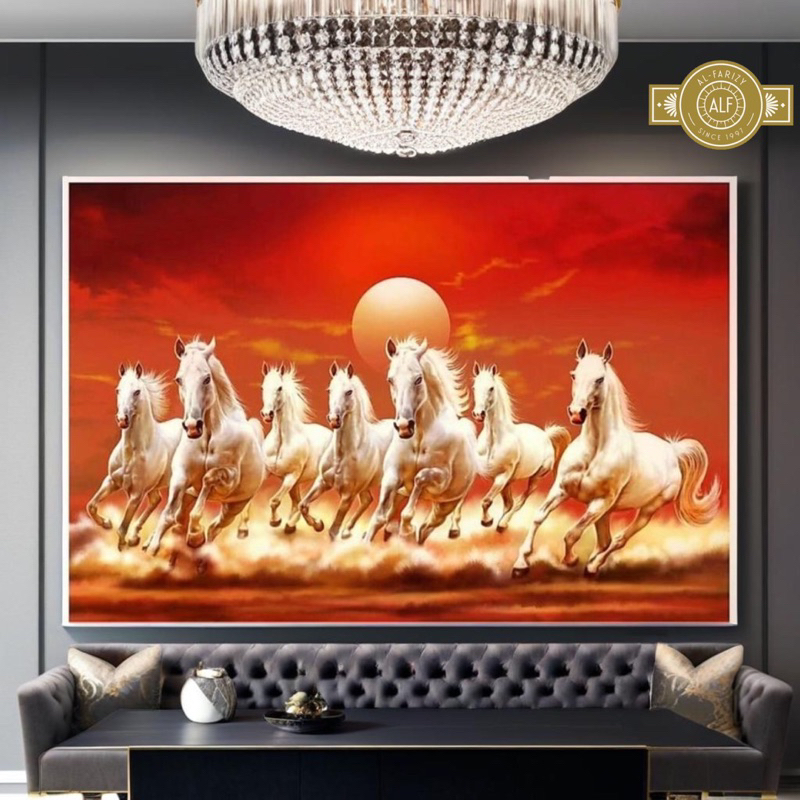 Lukisan Kuda Berlari Fengshui Lukisan Aesthetic Hiasan Dinding Dekorasi Dinding