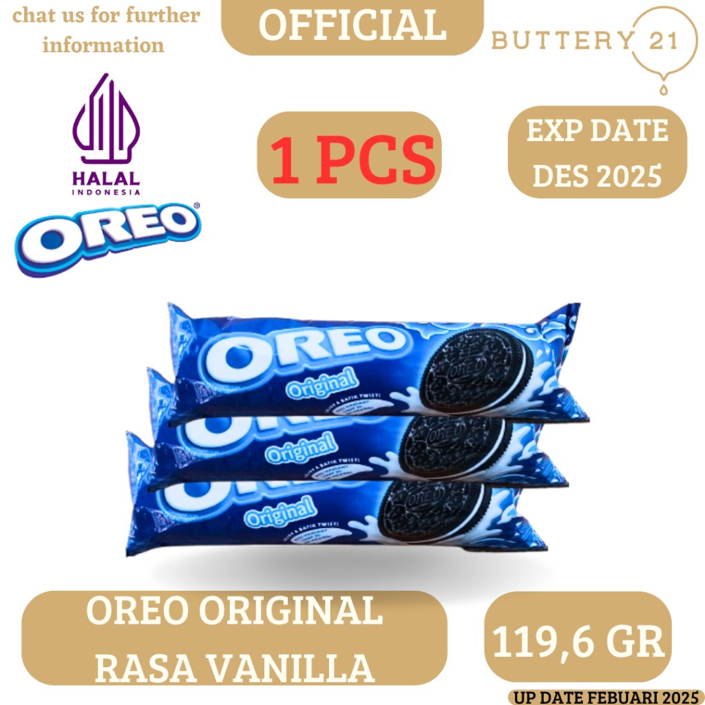 

OREO ORIGINAL VANILLA 119,6 GR/OREO ROLL/OREO BISKUIT/OREO RASA VANILA/OREO CELUP