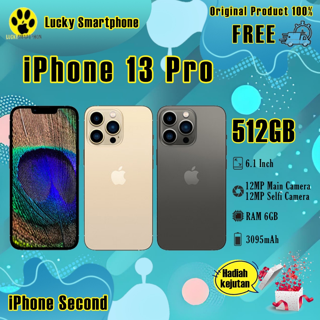 iPhone 13Pro 512GB Second/BEKAS Original100% inter 6.1"OLED-Ori Mulus LikeNew Phone 3utools AllGreen