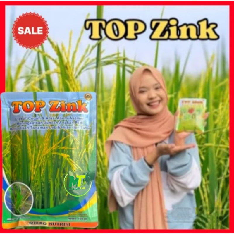 Pupuk Nutrisi Tanaman Padi Terlaris TOP zink 150gr Asli kemasan Pabrik