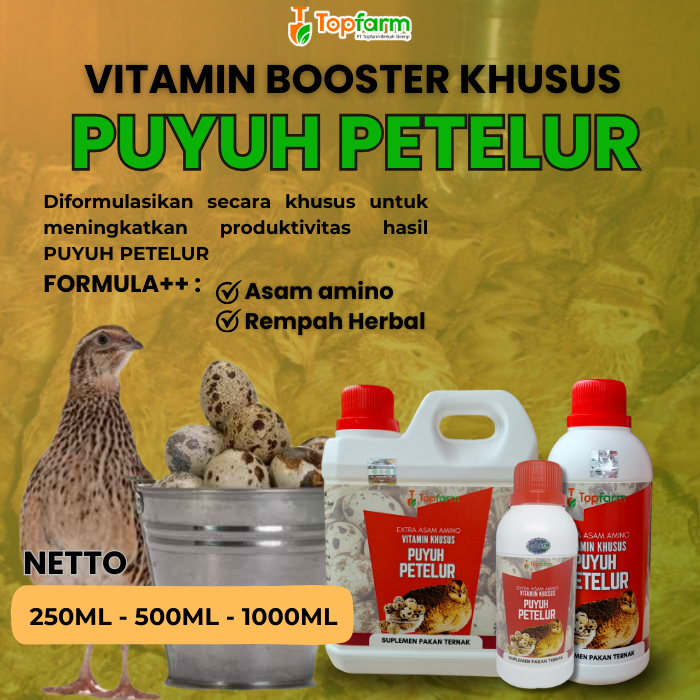 Vitamin Booster Untuk Puyuh Petelur/ Vitamin Burung Puyuh Petelur/ Vitamin Herbal Puyuh Petelur/ Oba