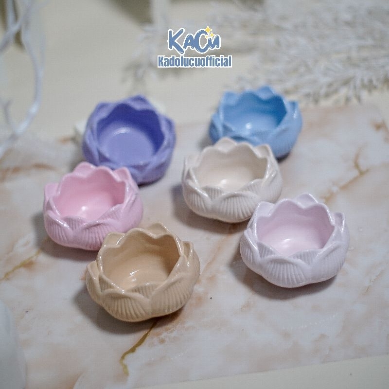 Display Perhiasan Bentuk Teratai / Tempat lilin aromaterapi /Wadah Perhiasan | Pot mini Bentuk Terat