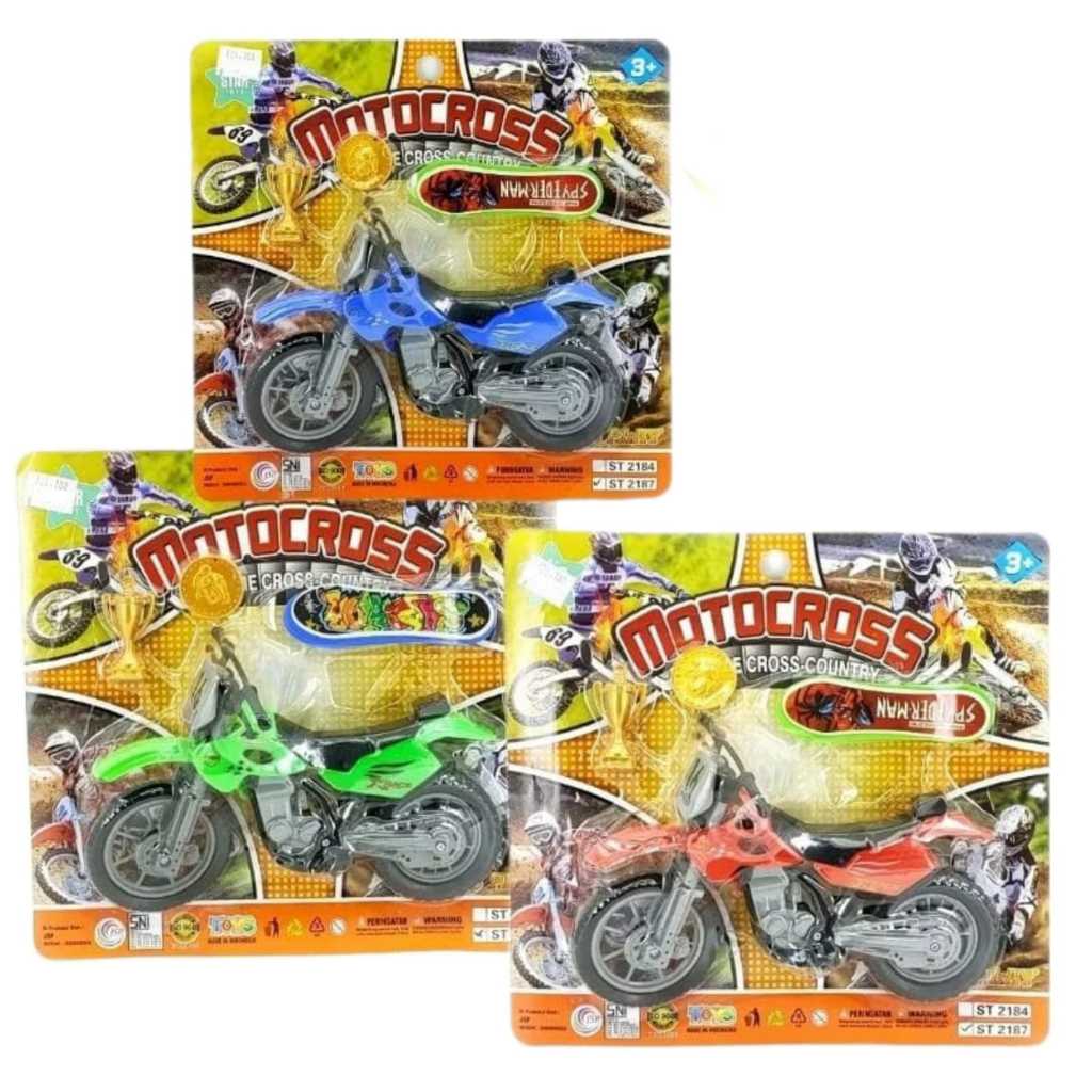 Mainan Anak Kendaraan Motor Cross Set Press Piala Medali Skateboard