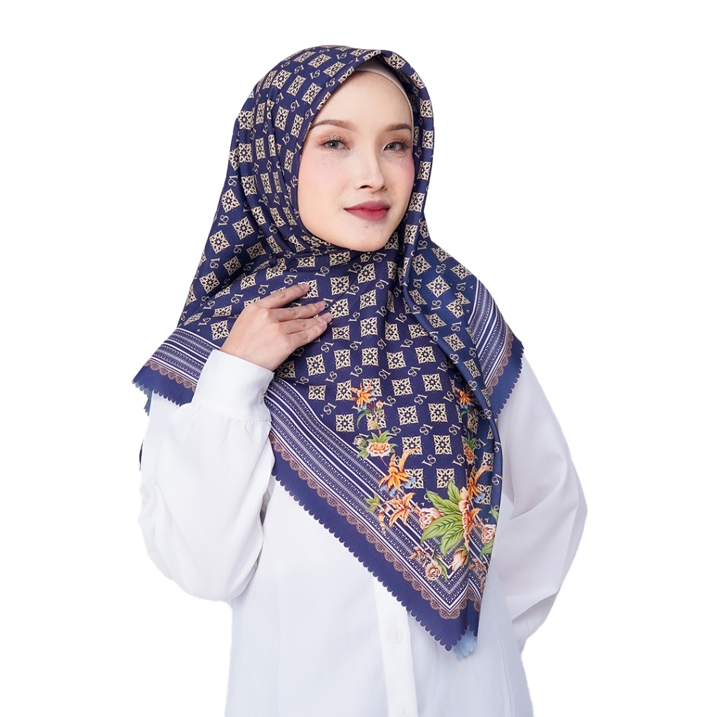 V3Hijab / Monogram Flower / Flower / Hijab / Segiempat / Voal / Motif