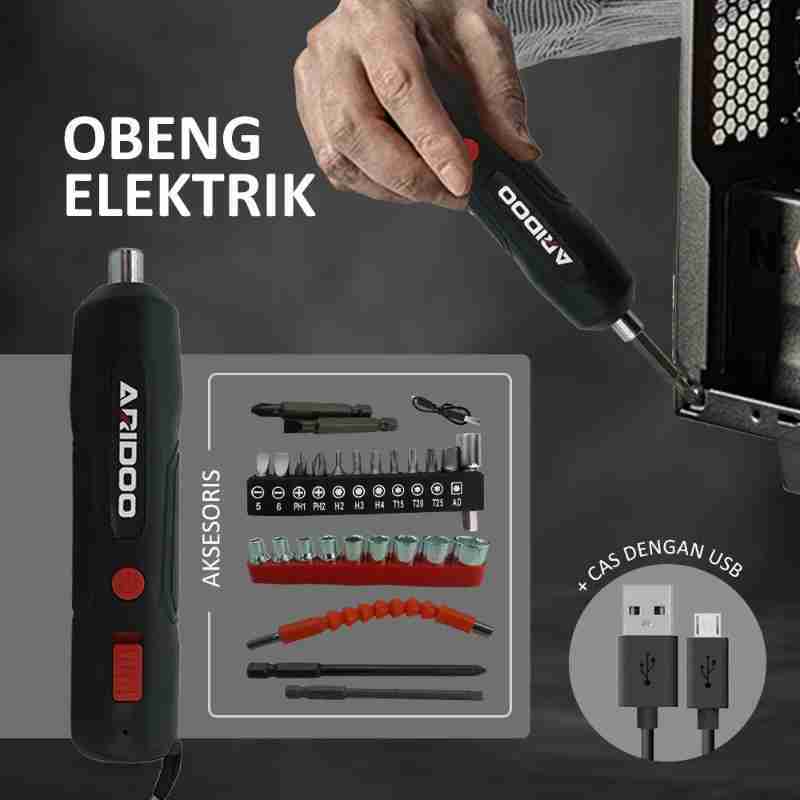 IDEELAB Cordless Screwdriver Obeng Listrik Set Mesin Bor Cordless Mini  Obeng listrik set alat obeng