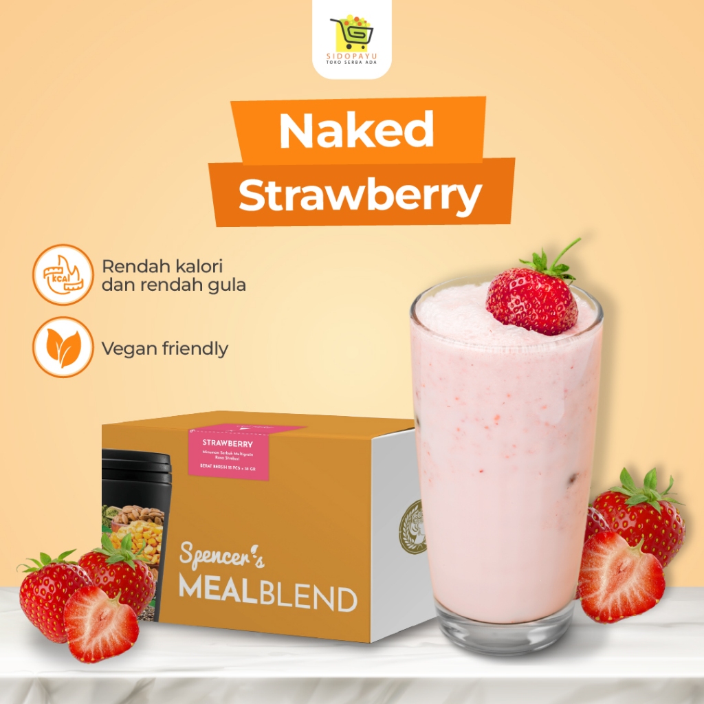 

Mealblend Naked Strawberry Spencers 15gr Protein Rendah Gula Multigrain Dari Chia Seeds