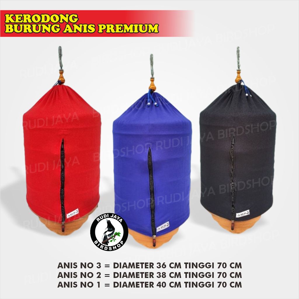 KRODONG KERODONG BURUNG ANIS PREMIUM TEBAL COVER SANGKAR BULAT KANDANG BURUNG ANIS MERAH