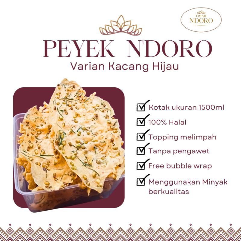 

Peyek N'doro varian Kacang Hijau
