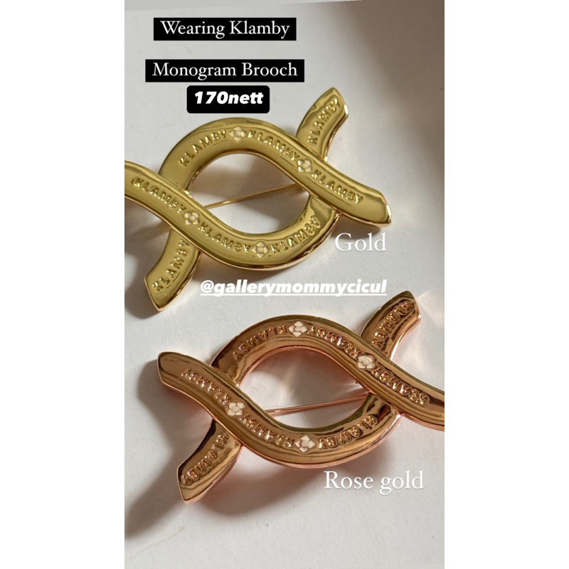 Monogram Wearing Klamby Brooch (As is)