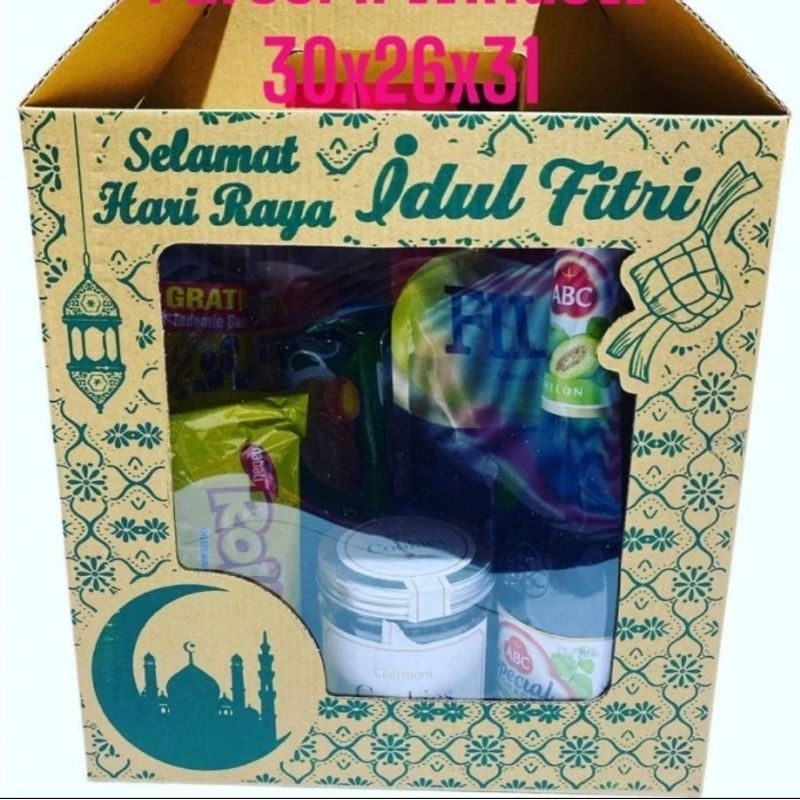 

Box Parcel Idul Fitri 30x26x31 Kardus Kemasan Packaging Hampers