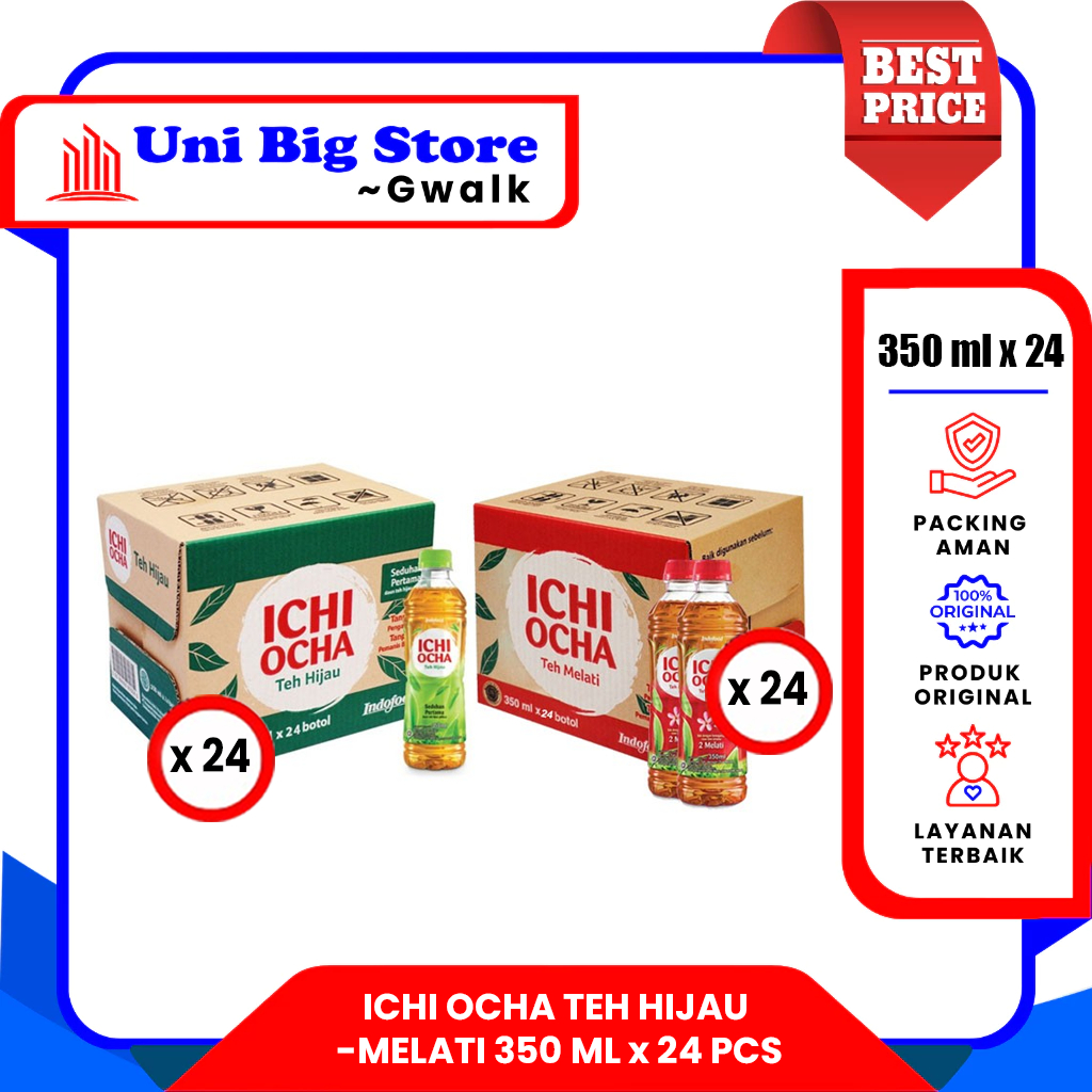 

ICHI OCHA TEH HIJAU - TEH MELATI - (350 ml x 24 pcs) DUS